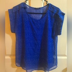 Blue and white sheer shirt